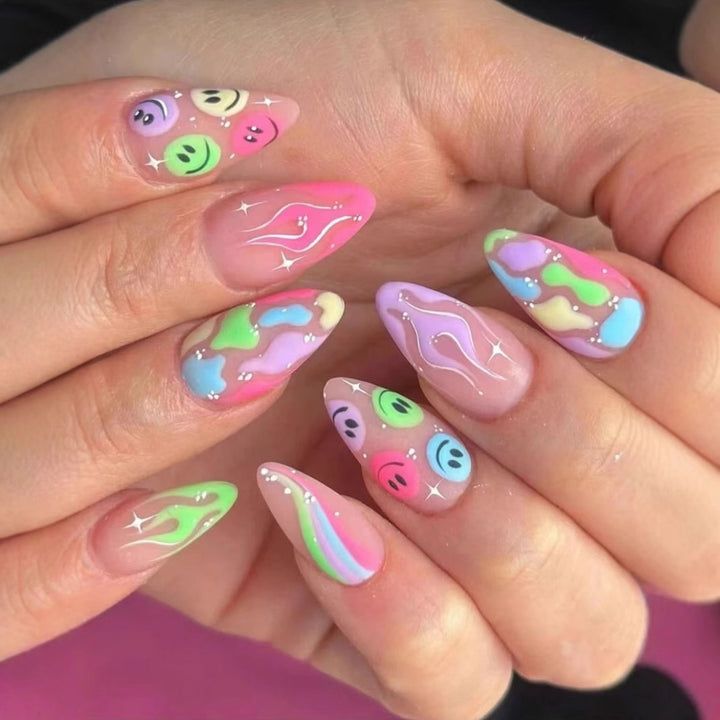 Creative Nail Art Set with Playful 3D Designs Stornfield