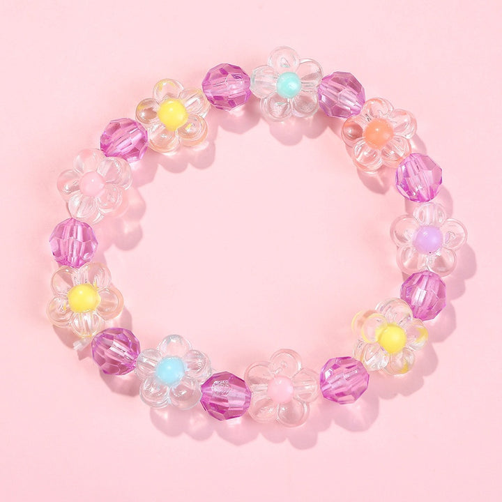 Friendship bracelet with colorful flower motifs Stornfield