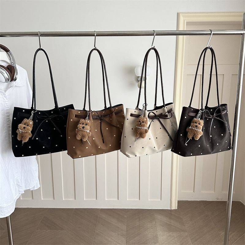 Elegant Polka Dot Tote Handbag
