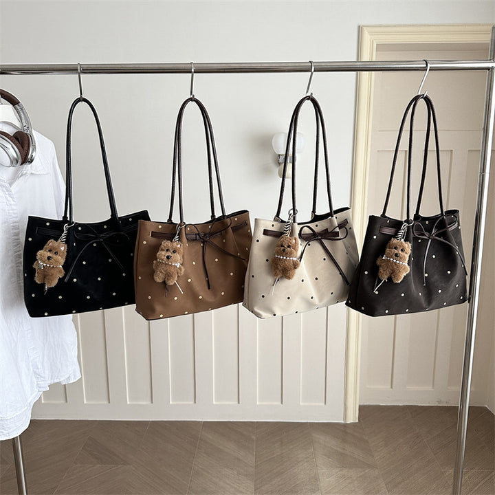 Elegant Polka Dot Tote Handbag