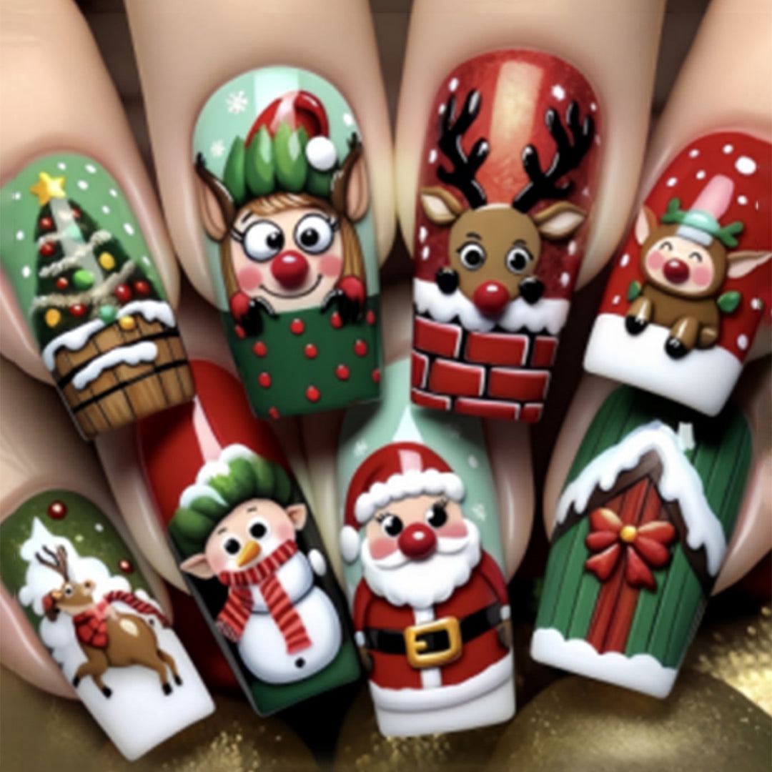 Christmas art nail set with cute Christmas designs Stornfield