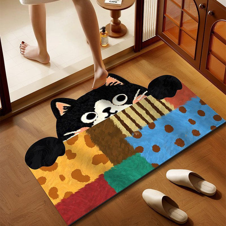 Cartoon Cat-Themed Indoor Area Mat