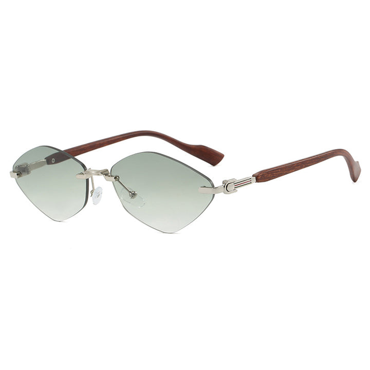 Women's geometric sunglasses with luxurious wooden arms and polarized lenses Stornfield