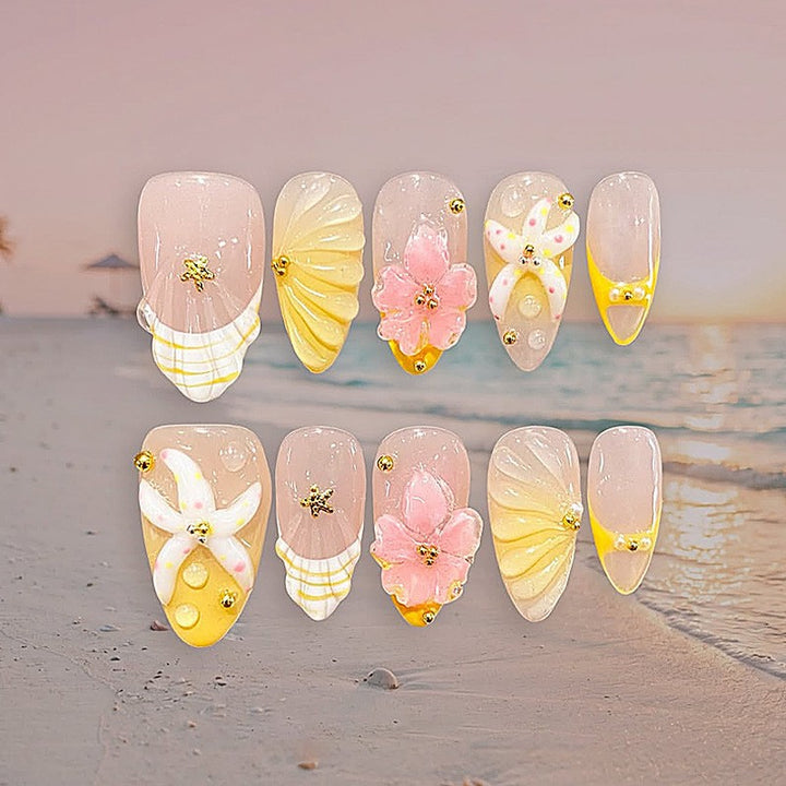 creative nail art set with maritime motifs and sparkling accents Stornfield