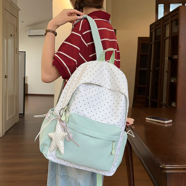 Polka Dot and Solid Color Backpack Stornfield