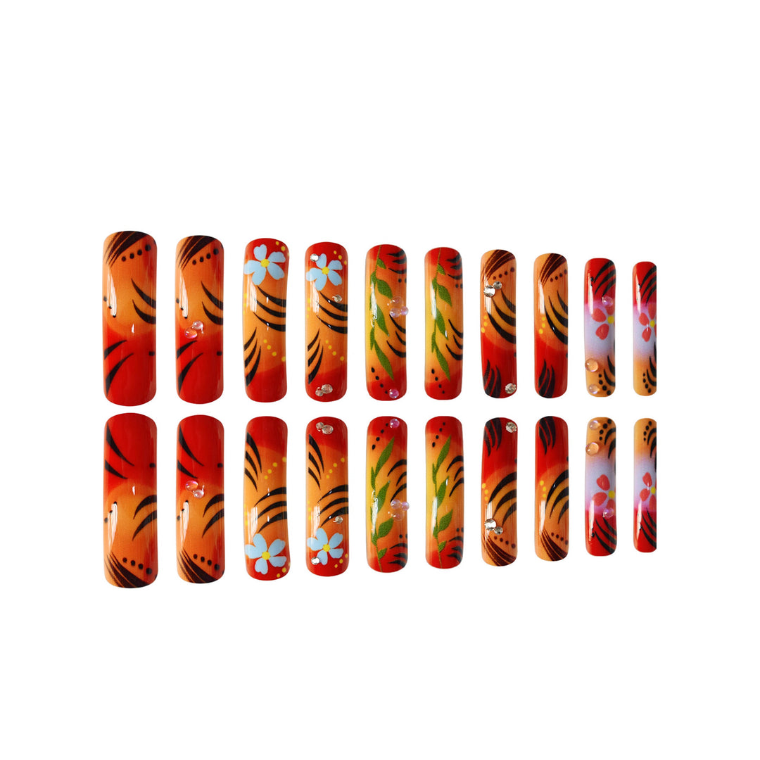 Artfully Designed Floral Press-On Nails Stornfield