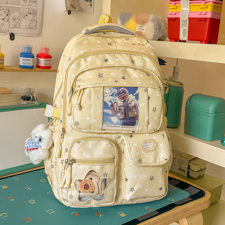 Star-Printed Casual School Backpack Stornfield