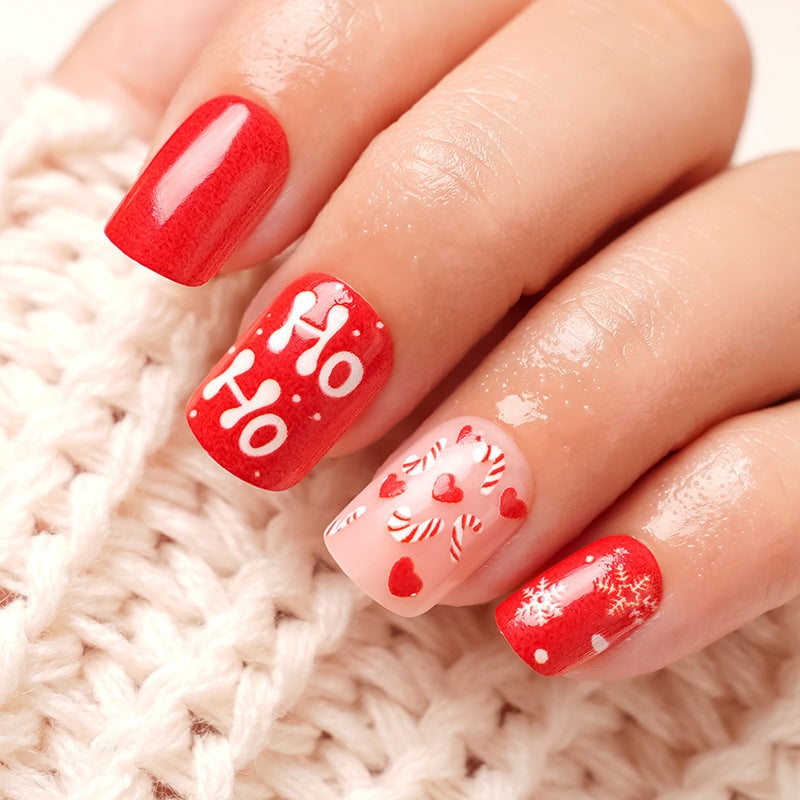 Artificial Nails with Festive Christmas Design Stornfield