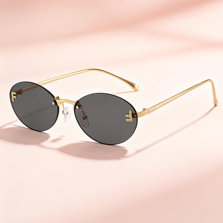 Sleek Metal Oval Sunglasses Stornfield