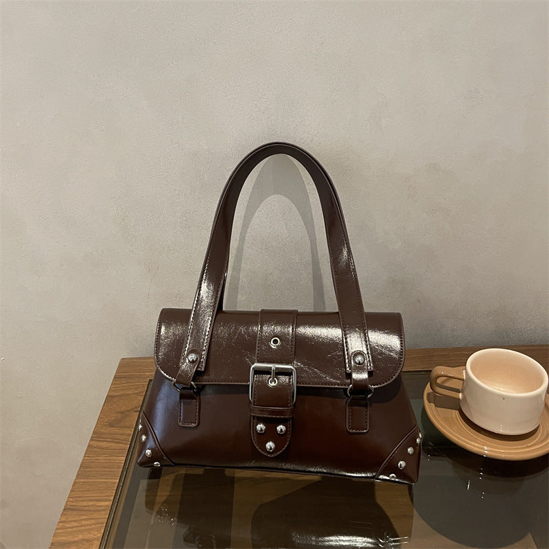 Structured Faux Leather Handbag