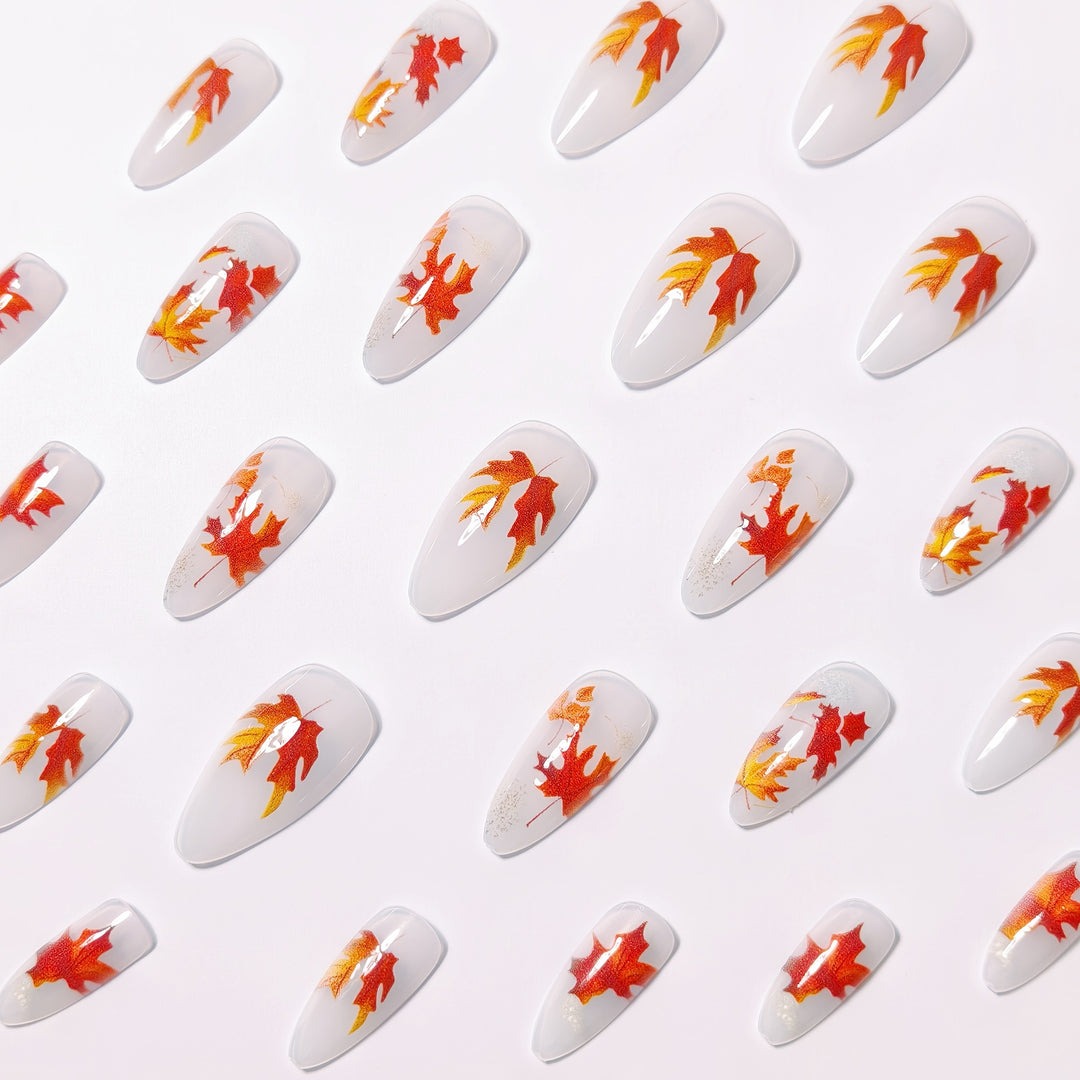Artificial nails with autumn leaf design Stornfield