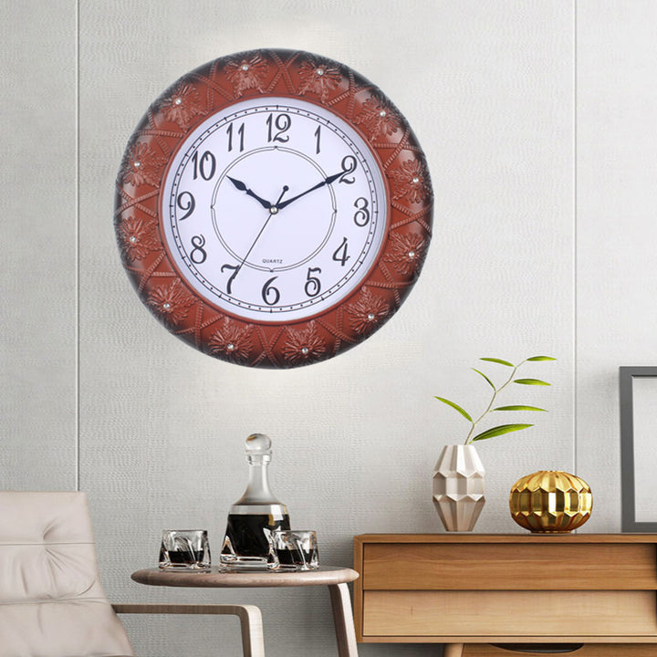 Elegant Wall Clock with Filigree Flower Design Stornfield