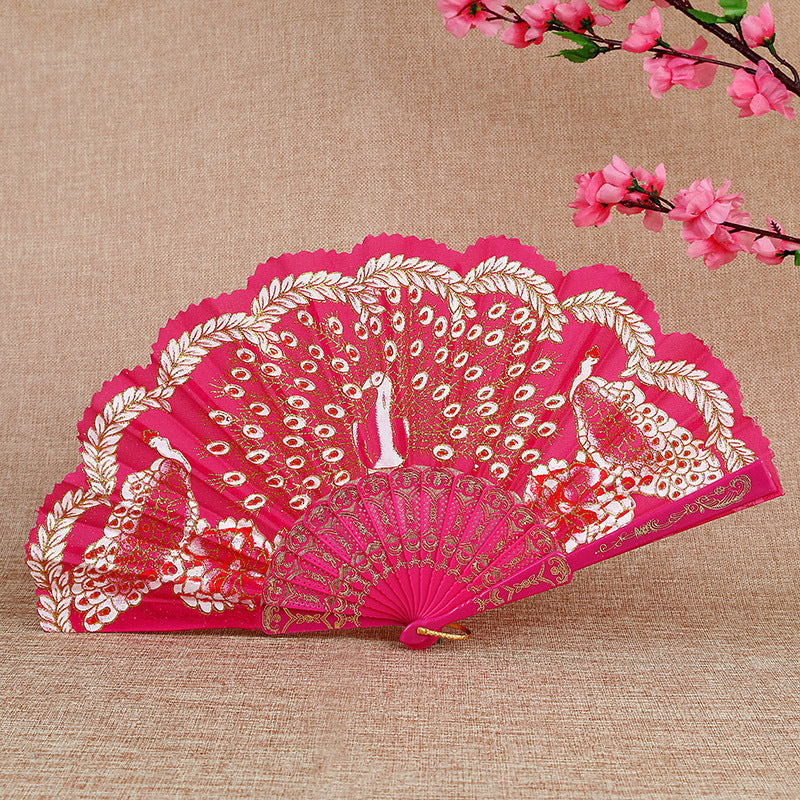 Women Folding Hand Fan with Elegant Embroidery Stornfield