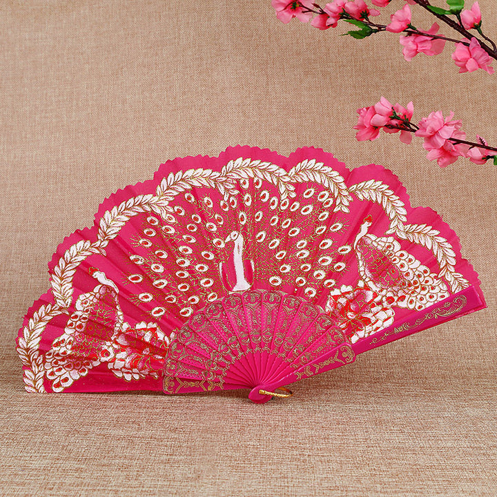 Women Folding Hand Fan with Elegant Embroidery Stornfield