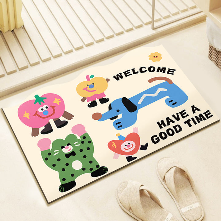 Playful Character-Themed Welcome Mat