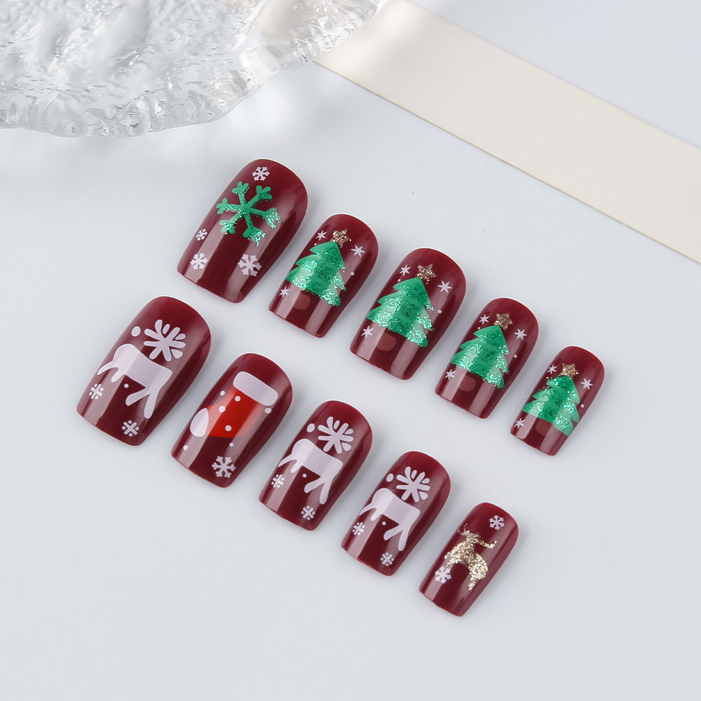 Festively Themed Press-On Nail Art Set Stornfield