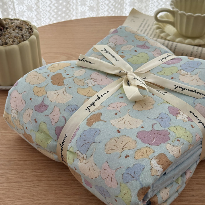 Floral-Print Cotton-Linen Duvet Cover Gift Set with Reversible Finish and Deep-Corner Ties