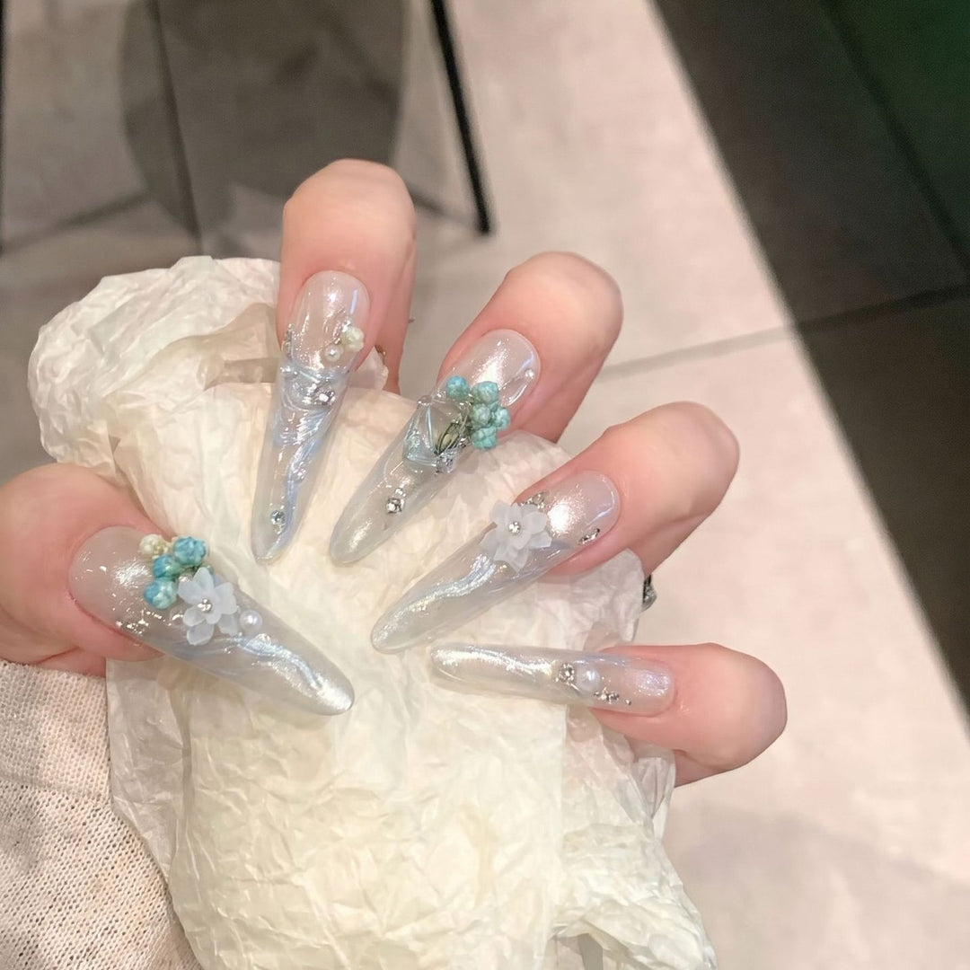 Elegant Floral Stiletto Nail Art Stornfield