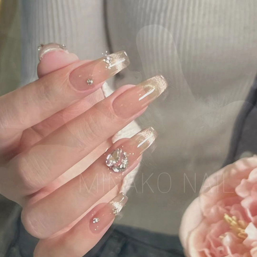 Artistic Stiletto Press-On Nail Set with Unique Design Elements Stornfield