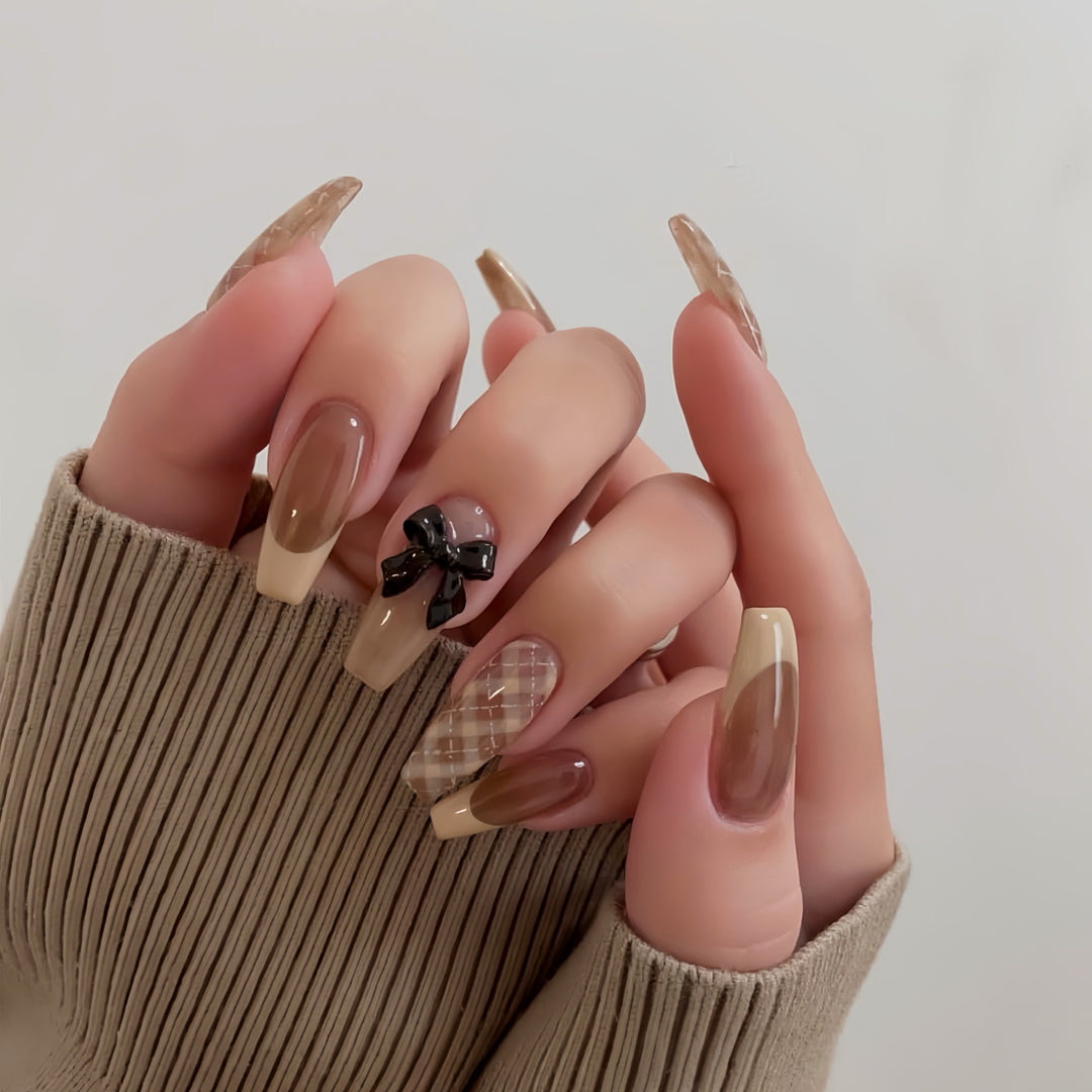 Elegant Long Length Press-On Nail Art Stornfield