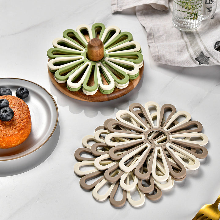 Elegant Silicone Coasters in Floral Design Stornfield