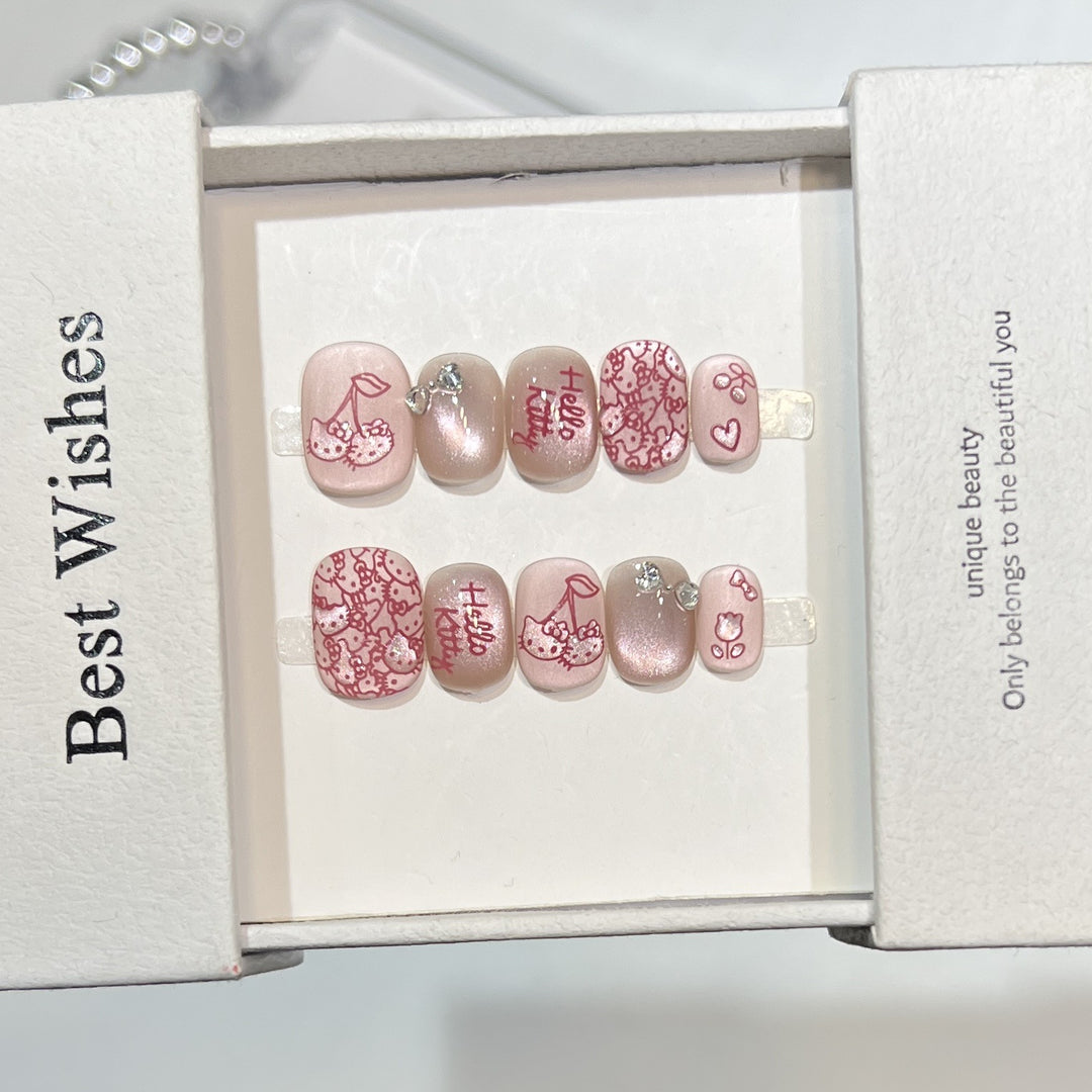 Themed Press-On Nail Art Set with Hello Kitty Designs Stornfield