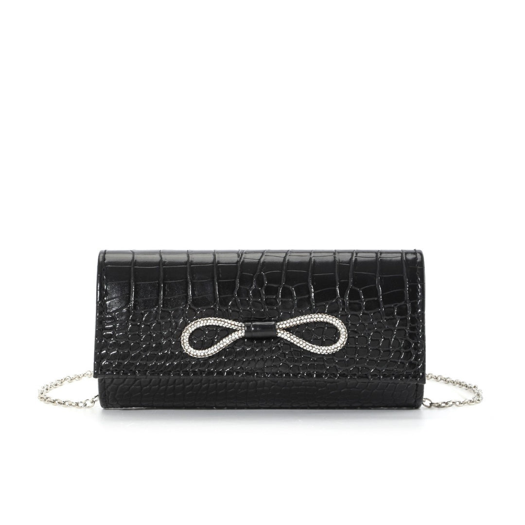 Crocodile-Embossed Evening Clutch