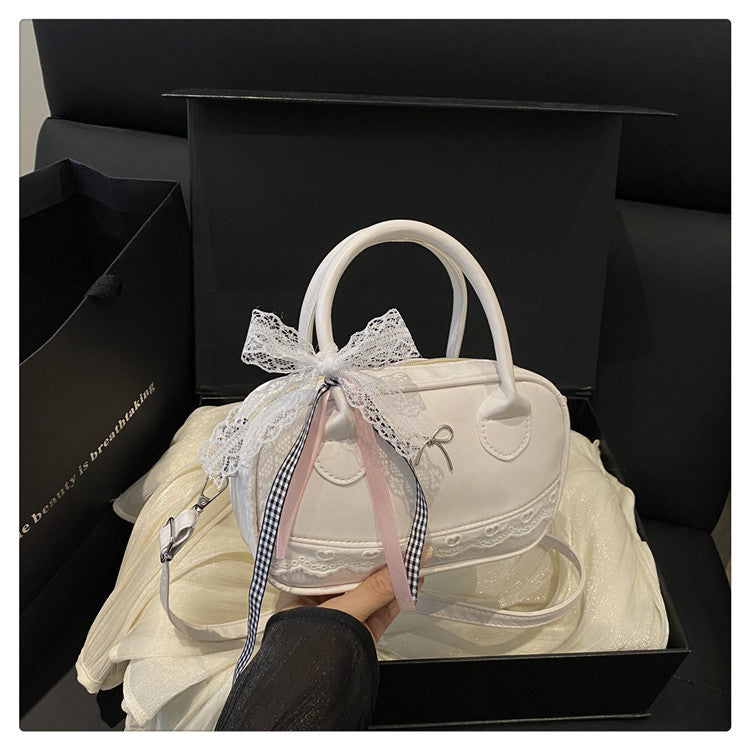 Elegant Lace-Trimmed Bow Handbag Stornfield
