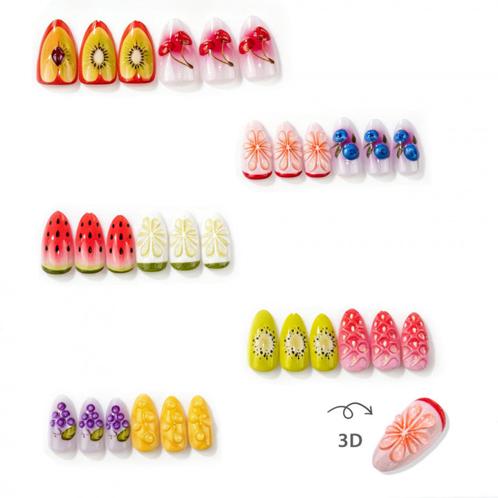 Fruit-Inspired 3D Press-On Nail Set