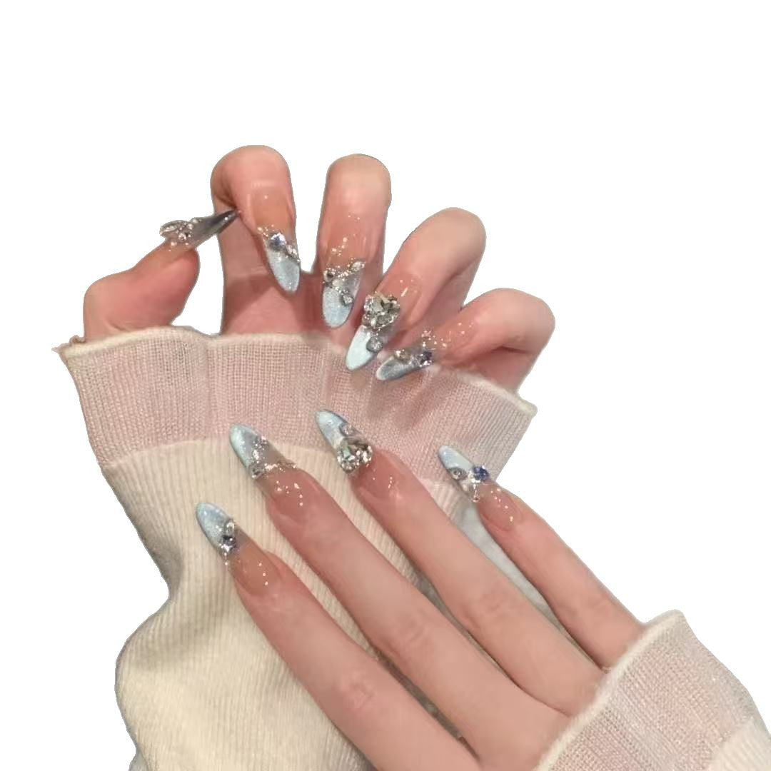 Elegant Crystal-Embellished Press-On Nails Stornfield