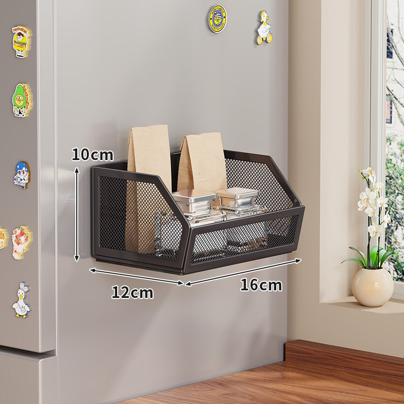 Magnetic Mesh Refrigerator Spice Jar Storage Basket
