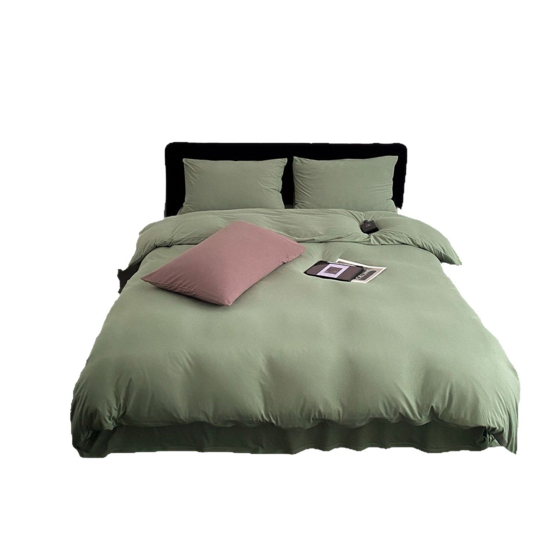 Washed Cotton Duvet Cover Set with Breathable Percale Weave, Deep Corner Ties & Envelope Pillowcases