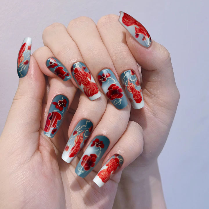 Artistic Floral and Fish Nail Art Kit
