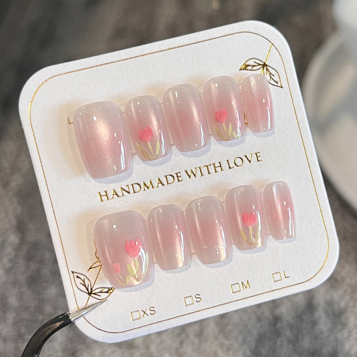 Artificial nail art with floral decorations Stornfield