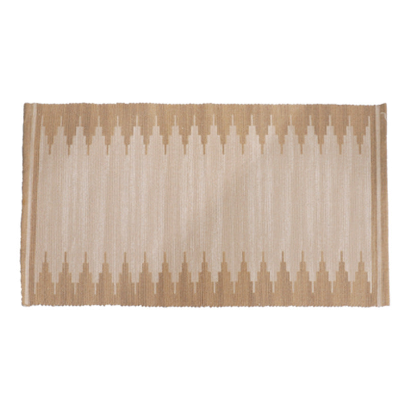 Flat-woven decorative living room rug with geometric ethnic medallion Stornfield