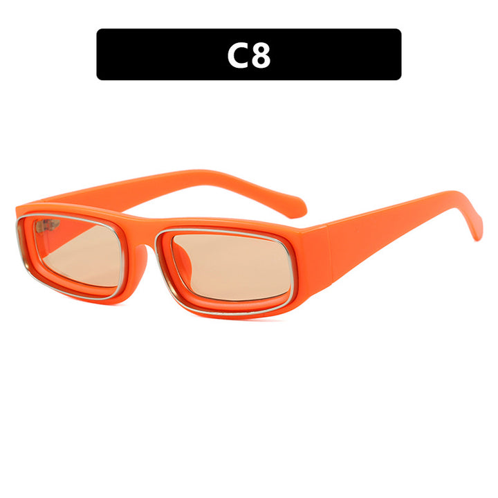 Ladies trendy rectangular sunglasses with elegant color play Stornfield