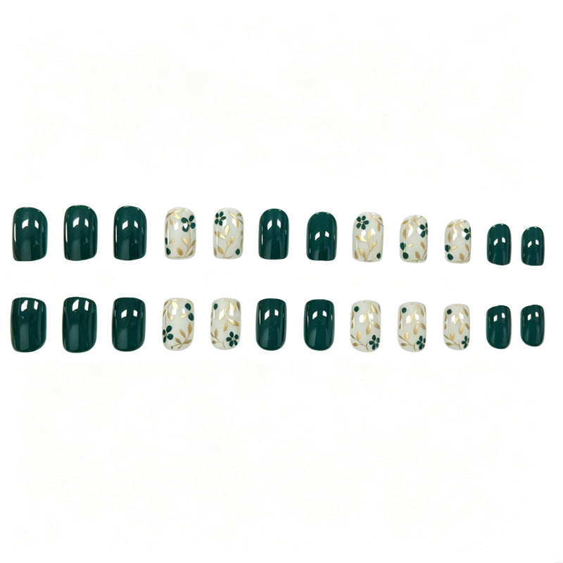 Elegant Floral Art Gel Nail Enhancements Stornfield