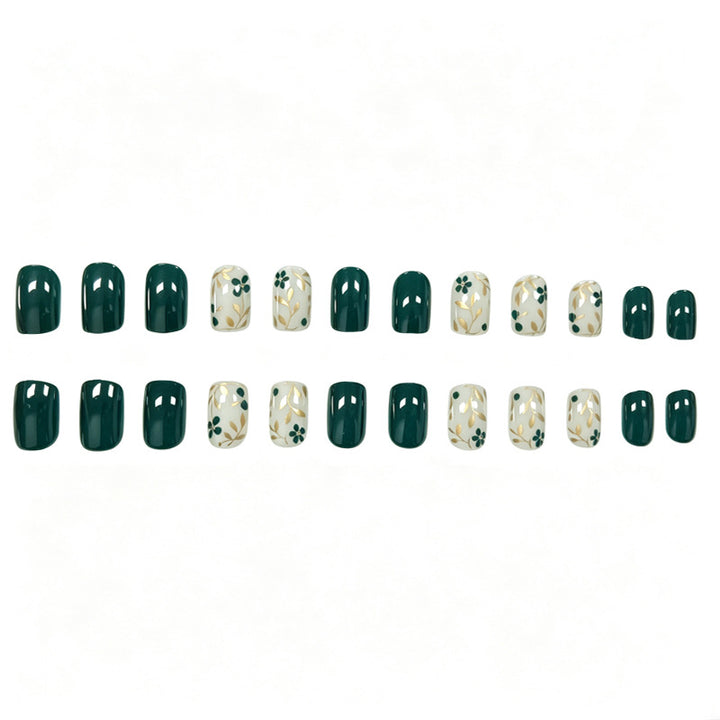 Elegant Floral Art Gel Nail Enhancements Stornfield