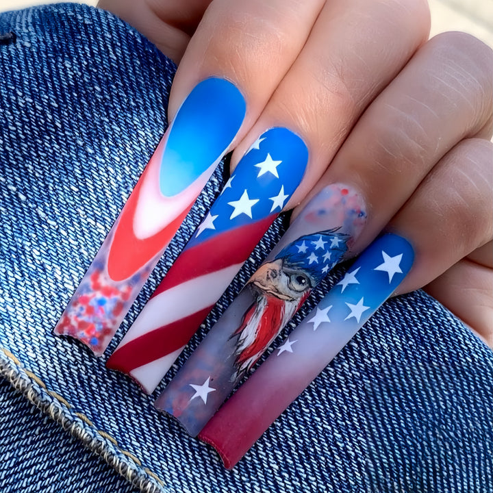 Patriotic design artificial nails Stornfield