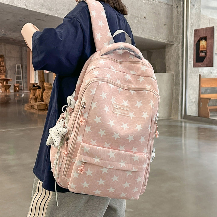 Trendy Star-Print School Backpack Stornfield