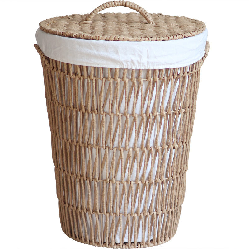 Rustic laundry basket with lid Stornfield