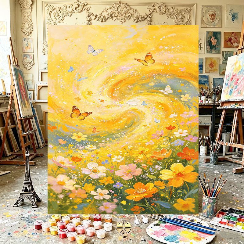 Vibrant Floral Swirl Canvas Art Stornfield