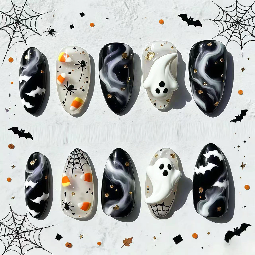 Halloween-Themed Press-On Nail Art Set 1790745925