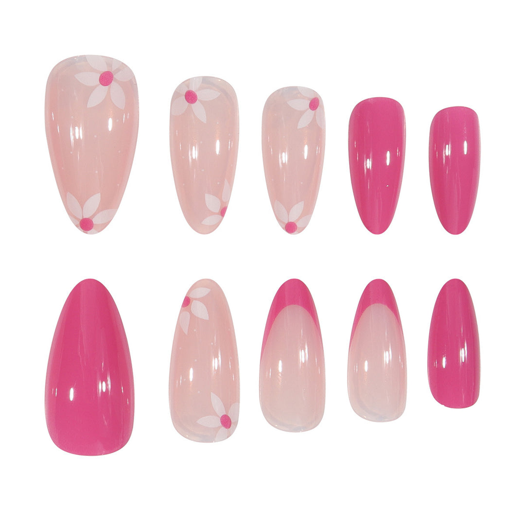 Floral-Patterned Stiletto Press-On Nails Stornfield