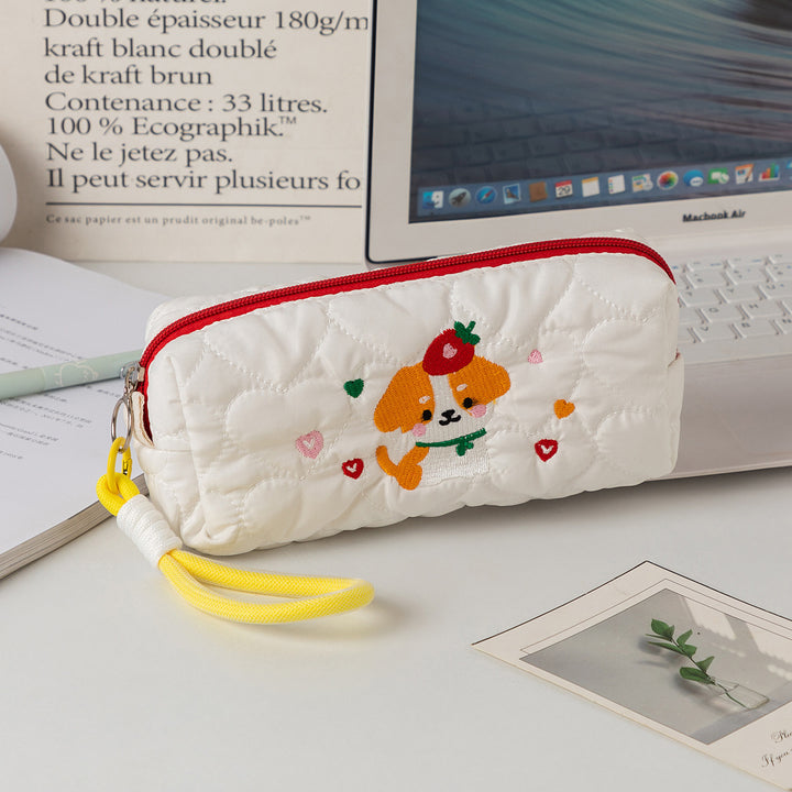 Quilted Cartoon Dog Pencil Case Stornfield