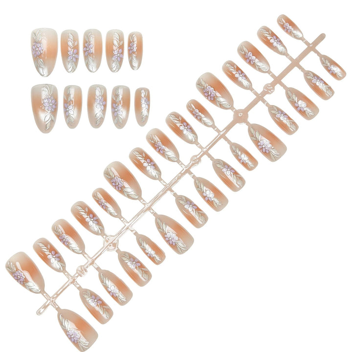 Elegant Floral Design Press-On Nails