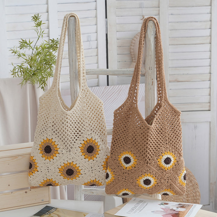 Handcrafted Jute Bag with Colorful Flower Pattern Stornfield