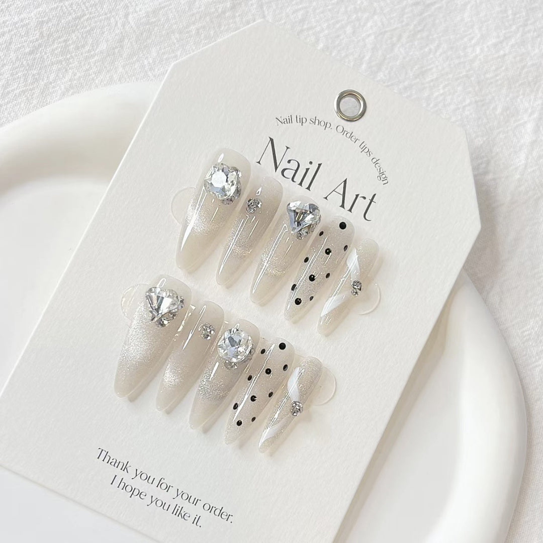 Crystal-Embellished Press-On Nail Set