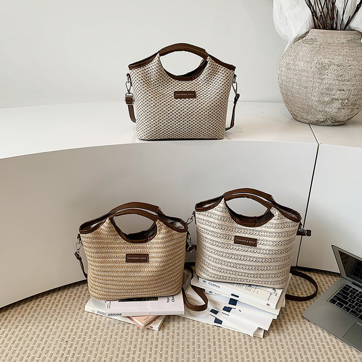 Stylish Woven Handheld Tote Bag