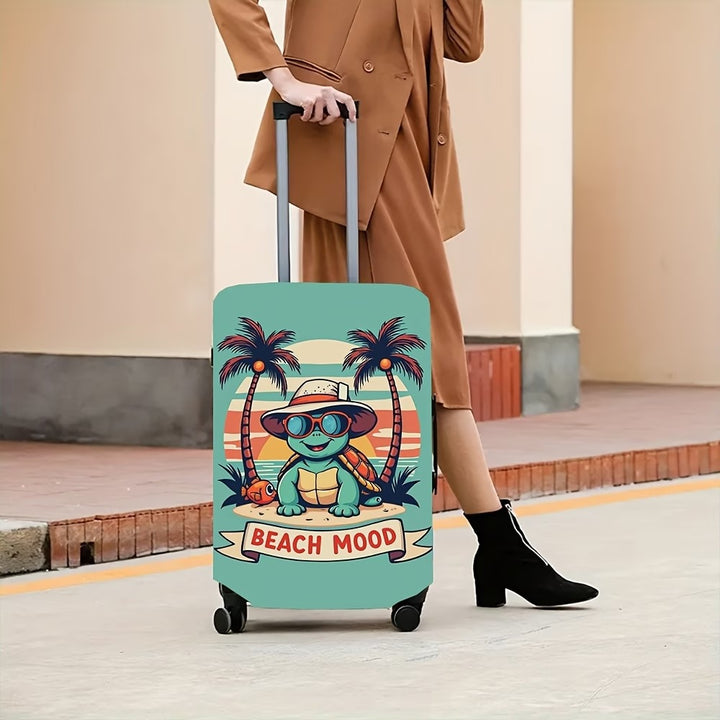 Unisex non-elastic suitcase cover with beach turtle motif, stretchy zipper protection for trolley Stornfield
